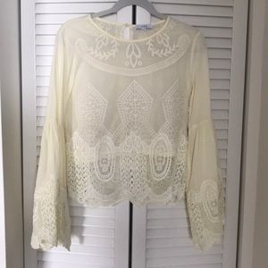Cream Colored Lace Top by Lumie